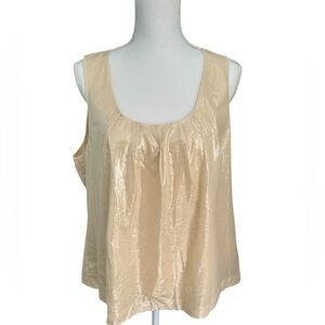 J. Crew sleeveless, shimmering gold tank, size 14, cotton, lined and lovely.